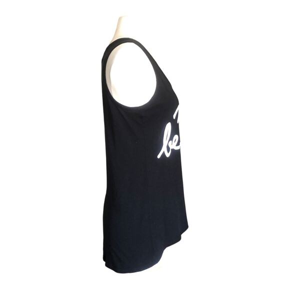 Madison & Berkeley Black Graphic Tank Top XS ‘Merci Beaucoup’ Script Print EUC - Picture 3 of 9
